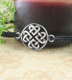 Bracelet d'amitié réglable avec nœud en forme de cœur celtique