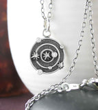 Stars & Planets Galaxy or Solar System Pendant with Crystals Sterling Silver