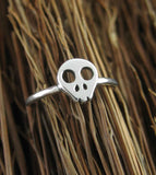 Tiny Flat Skull Toe-Midi-Knuckle Ring, réglable