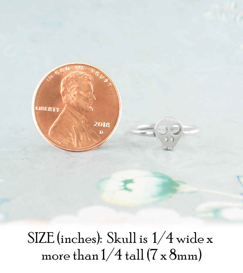 Tiny Flat Skull Toe-Midi-Knuckle Ring, Adjustable | Woot & Hammy