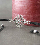 Diamond-Shaped Celtic Knot Adjustable Slipknot Friendship Bracelet