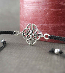 Diamond-Shaped Celtic Knot Adjustable Slipknot Friendship Bracelet