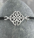 Bracelet d'amitié réglable avec nœud celtique en forme de diamant