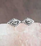 Tiny Diamond-Shaped Protective Evil Eye Post Earrings | woot & hammy