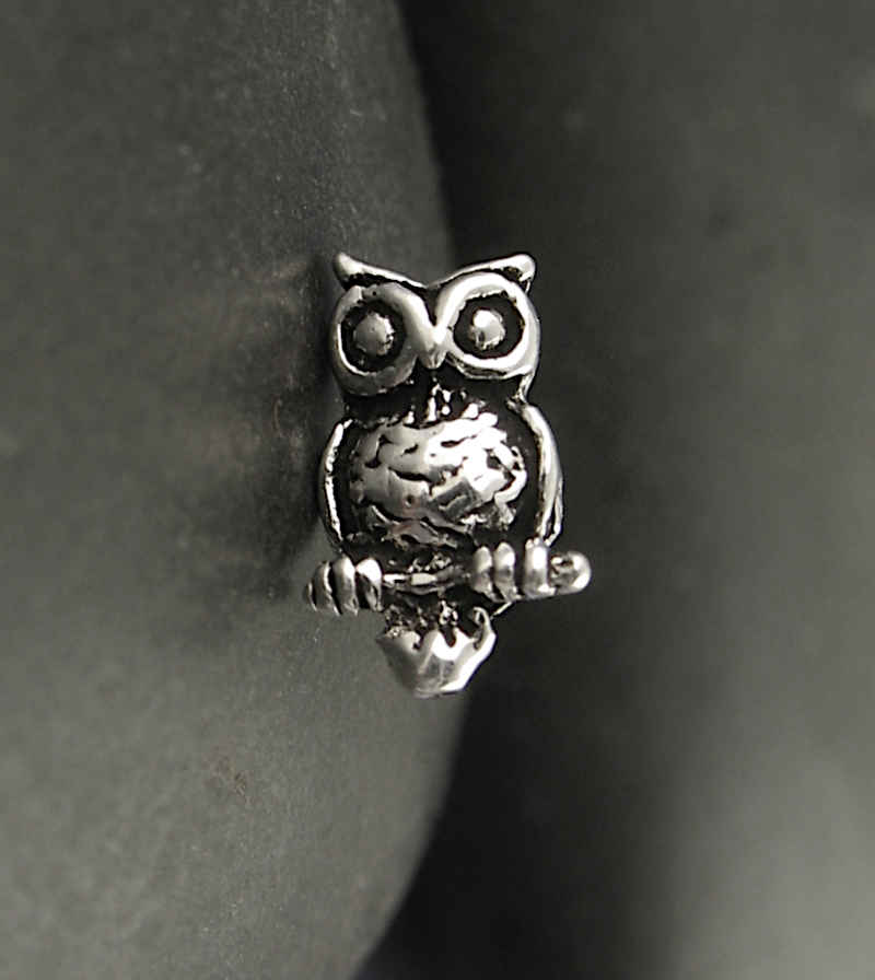 Tiny Oxidized Owl Post Earrings | woot & hammy