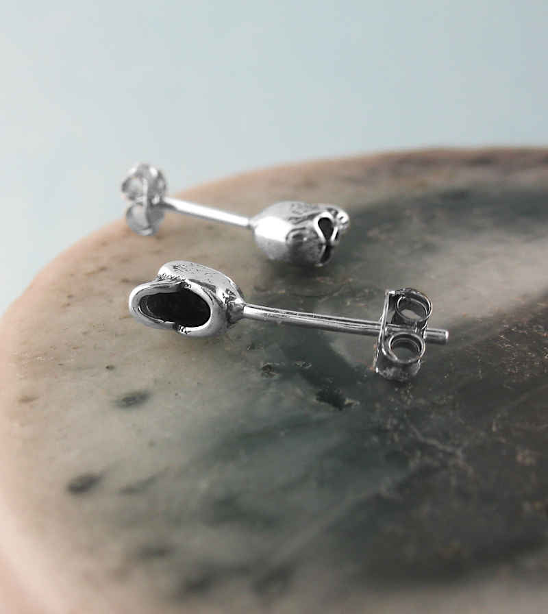 Miniature Sinister Skull Tiny Post Earrings | woot & hammy