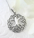 Tree of Life Pendant with Celtic Knot Border