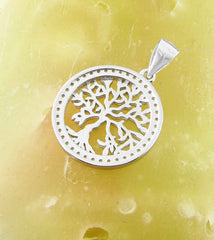 Tree of Life Pendant in Round CZ Border | woot & hammy