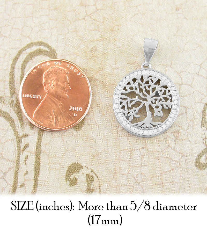 Tree of Life Pendant in Round CZ Border | woot & hammy