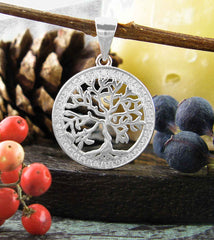 Tree of Life Pendant in Round CZ Border | woot & hammy