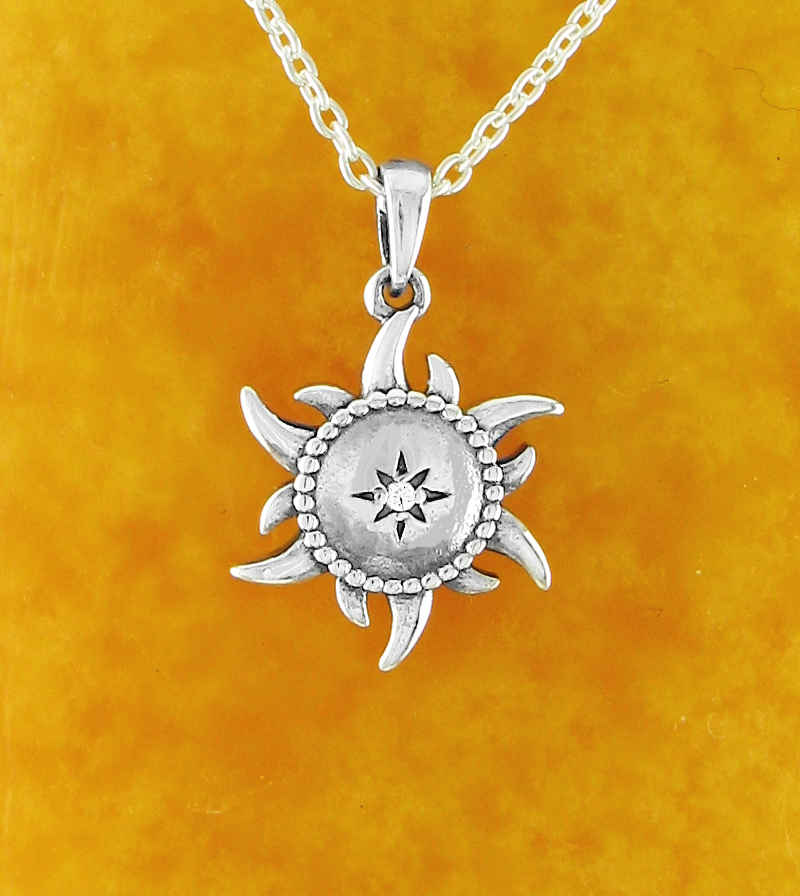 Tribal Sun With Starburst and CZ Necklace | Woot & Hammy