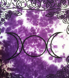 Tissu d’autel tie-dye violet triple lune