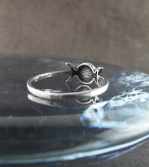 Triple Moon With Hecate's Wheel Symbol Ring | Woot & Hammy