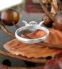 Triple Moon Goddess Pentagram Ring Sterling Silver