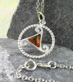 Triskele Symbol Pendant With Baltic Amber Triangle | Woot & Hammy