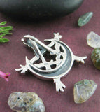 Crescent Moon Twigs Branches Pentagram Pentacle Pendant Necklace Vine Wiccan Wicca Pagan Witchcraft Witch Mystical Occult  backside view