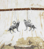 Howling Wolf Drop Earrings
