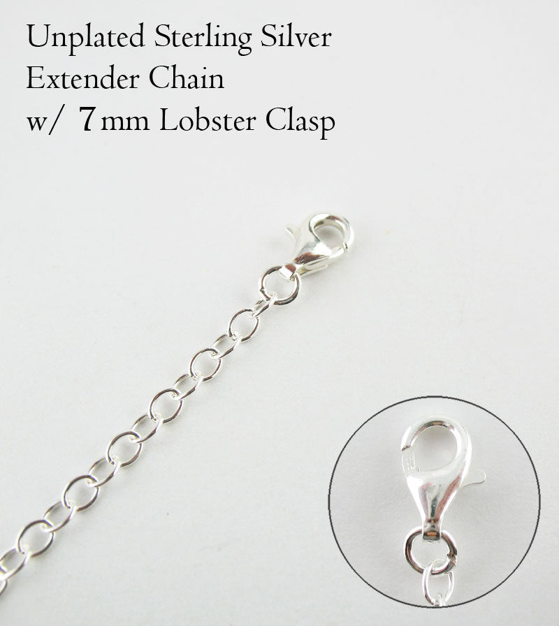 Unplated Sterling Silver Extender Chain w/ 7 mm Lobster Clasp