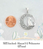 Watchful Cat Framed in Fanciful Crescent Moon Pendant | Woot & Hammy