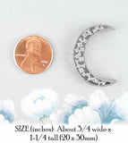 Shimmering Crescent Moon Pendant with Crystals