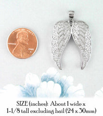 Sparkling Pair of Angel Wings Pendant