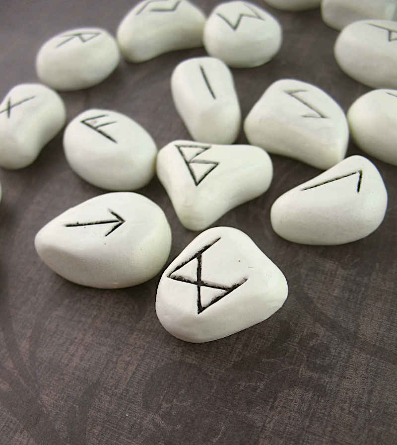 White Resin Rune Stones - The Moonlight Shop