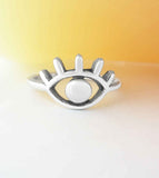 Watchful Evil Eye Toe-Midi-Knuckle Ring Eyelashes, Adjustable | Woot & Hammy