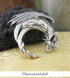 Entwined Winged Dragon And Crescent Moon Pendant | Woot & Hammy