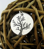 Winter Tree of Life Round Oxidized Pendant