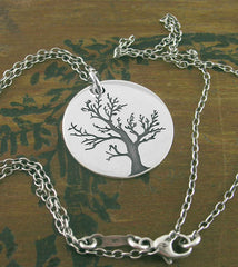 Winter Tree of Life Round Oxidized Pendant | Woot & Hammy