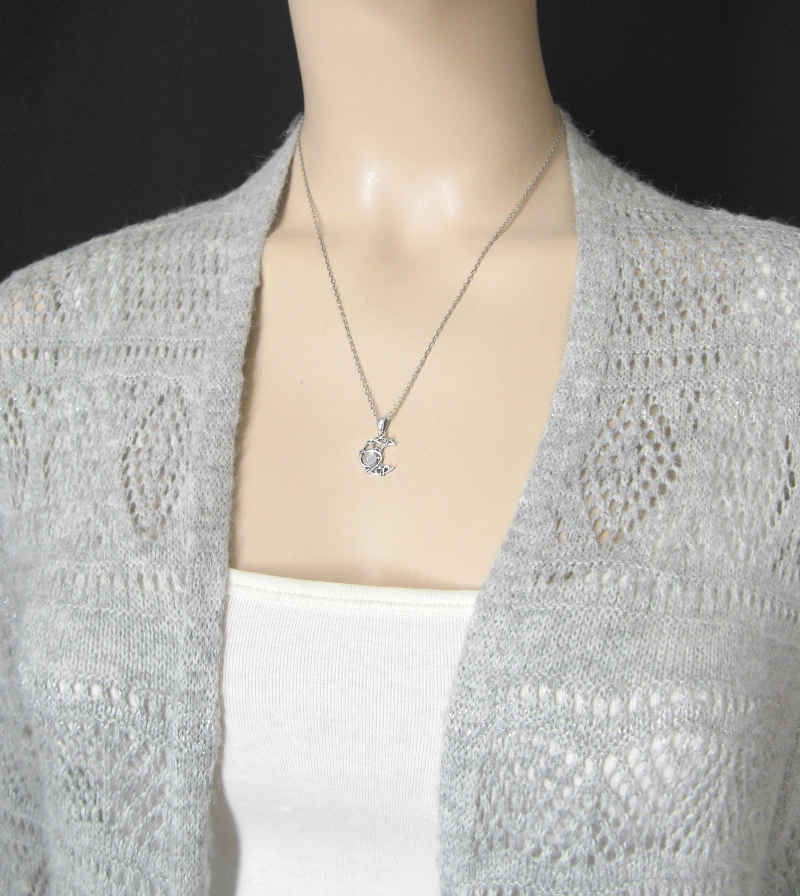 Wire-Wrapped Crescent Moon With Moonstone Cabochon Pendant | Woot & Hammy