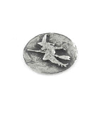 Witch on Broomstick Pocket Stone, Lead-Free Pewter