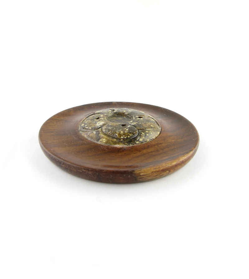 Wood and Soapstone Incense Burner With Lotus Flower | Woot & Hammy