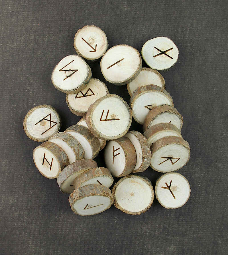 25-Piece Wood Elder Futhark Runes Set | woot & hammy