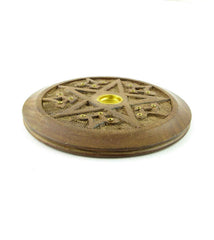 Wooden Incense Burner With Pentagram | woot & hammy