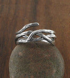 Woven Branches or Twigs Oxidized Ring